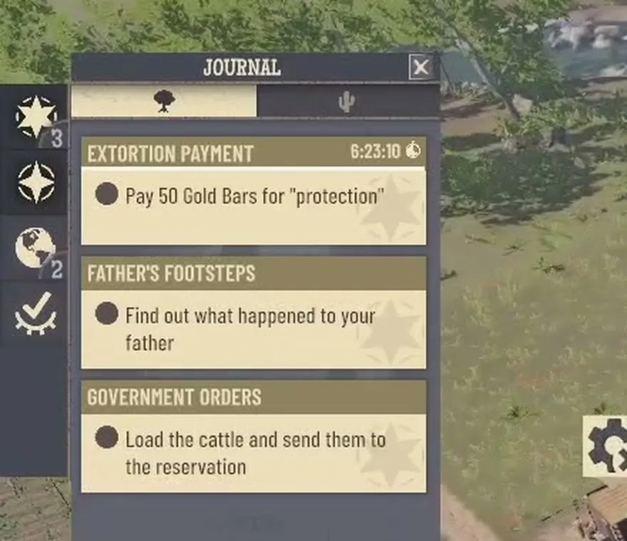 Journal listing Extortion Payment with a timer, Father's Footsteps and Government Orders
